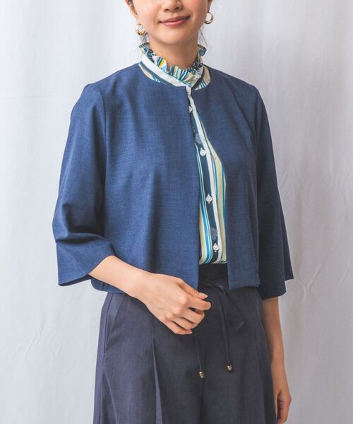 NARACAMICIE / ナラカミーチェ テーラードジャケット | 【NARACAMICIE】麻調ノーカラージャケット | 詳細13