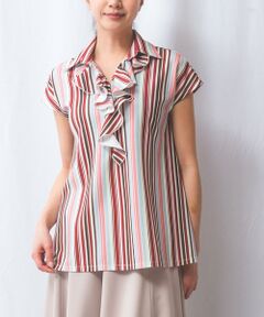 NARACAMICIE / ナラカミーチェ カットソー | 【NARACAMICIE】マルチストライプフリルカットソー