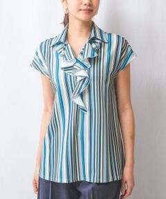 NARACAMICIE / ナラカミーチェ カットソー | 【NARACAMICIE】マルチストライプフリルカットソー