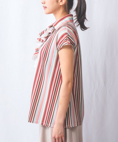 NARACAMICIE / ナラカミーチェ カットソー | 【NARACAMICIE】マルチストライプフリルカットソー | 詳細2