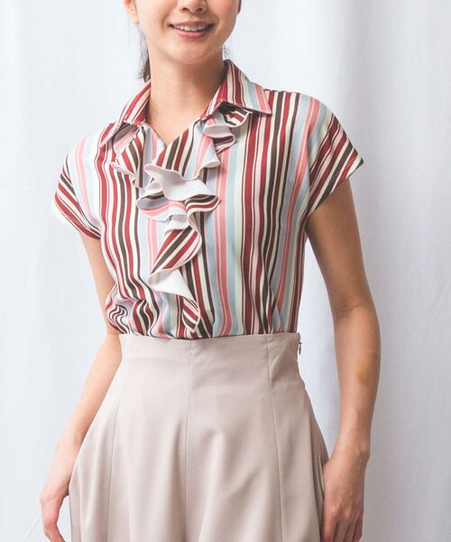 NARACAMICIE / ナラカミーチェ カットソー | 【NARACAMICIE】マルチストライプフリルカットソー | 詳細4