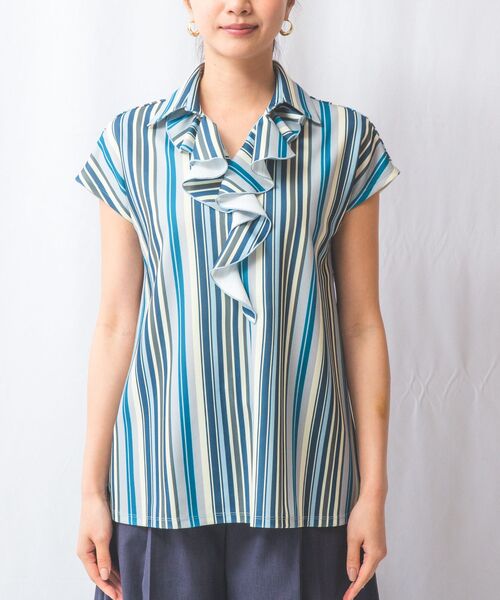 NARACAMICIE / ナラカミーチェ カットソー | 【NARACAMICIE】マルチストライプフリルカットソー | 詳細13