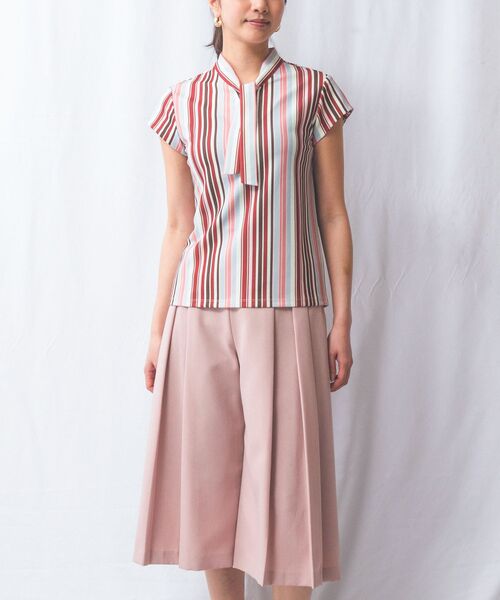 NARACAMICIE / ナラカミーチェ カットソー | 【NARACAMICIE】マルチストライプボウタイカットソー | 詳細12