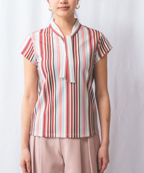 NARACAMICIE / ナラカミーチェ カットソー | 【NARACAMICIE】マルチストライプボウタイカットソー | 詳細2