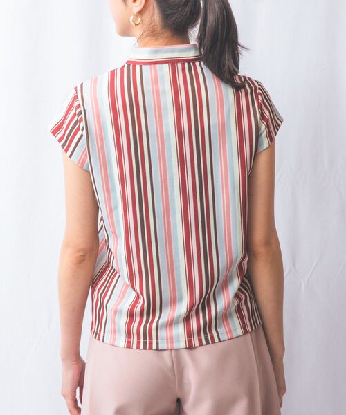 NARACAMICIE / ナラカミーチェ カットソー | 【NARACAMICIE】マルチストライプボウタイカットソー | 詳細4