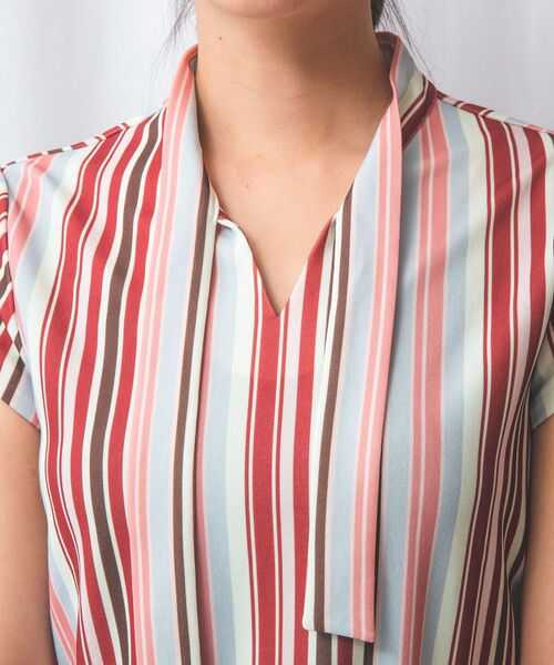 NARACAMICIE / ナラカミーチェ カットソー | 【NARACAMICIE】マルチストライプボウタイカットソー | 詳細5