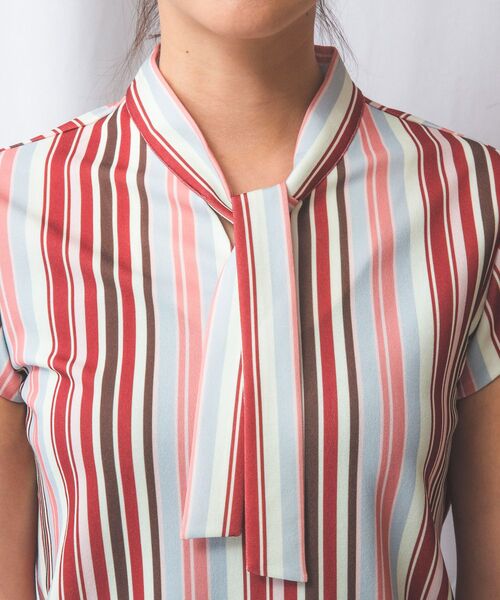 NARACAMICIE / ナラカミーチェ カットソー | 【NARACAMICIE】マルチストライプボウタイカットソー | 詳細6