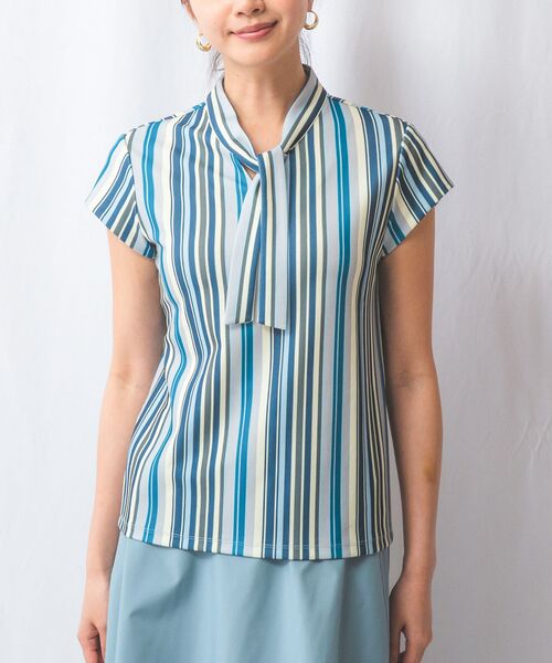 NARACAMICIE / ナラカミーチェ カットソー | 【NARACAMICIE】マルチストライプボウタイカットソー | 詳細14