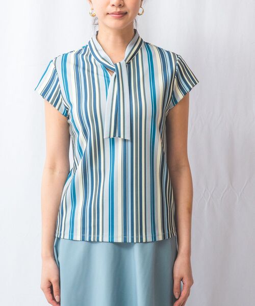 NARACAMICIE / ナラカミーチェ カットソー | 【NARACAMICIE】マルチストライプボウタイカットソー | 詳細15