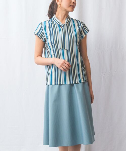 NARACAMICIE / ナラカミーチェ カットソー | 【NARACAMICIE】マルチストライプボウタイカットソー | 詳細24