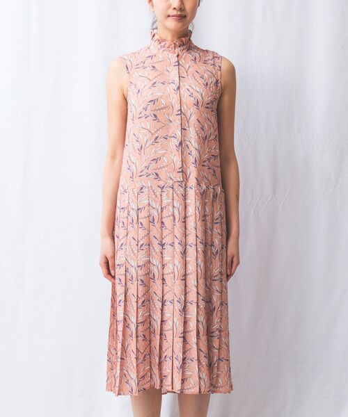 NARACAMICIE / ナラカミーチェ ロング・マキシ丈ワンピース | 【NARACAMICIE】リーフプリントプリーツワンピース | 詳細12