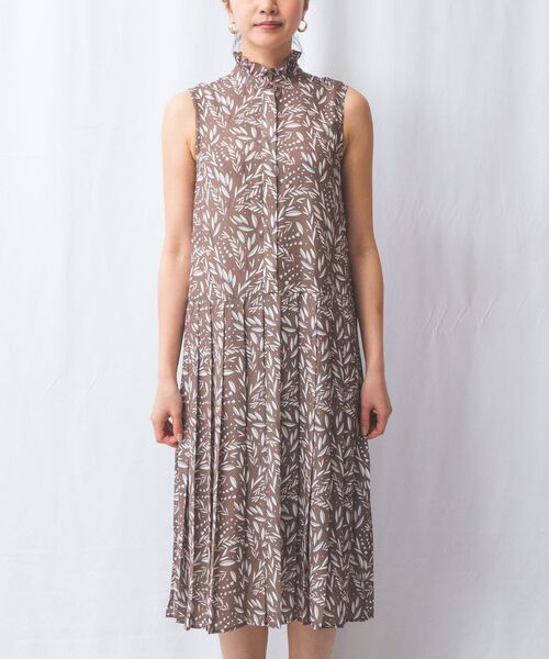 NARACAMICIE / ナラカミーチェ ロング・マキシ丈ワンピース | 【NARACAMICIE】リーフプリントプリーツワンピース | 詳細2