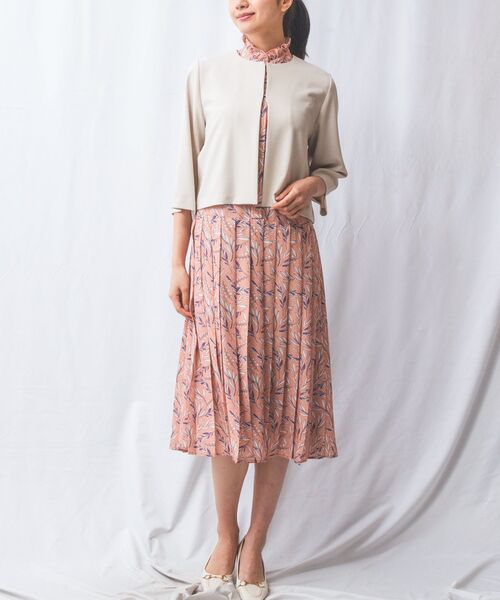 NARACAMICIE / ナラカミーチェ ロング・マキシ丈ワンピース | 【NARACAMICIE】リーフプリントプリーツワンピース | 詳細23