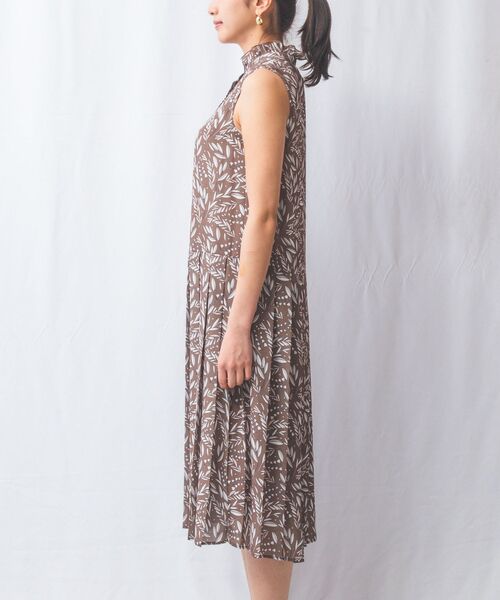 NARACAMICIE / ナラカミーチェ ロング・マキシ丈ワンピース | 【NARACAMICIE】リーフプリントプリーツワンピース | 詳細3