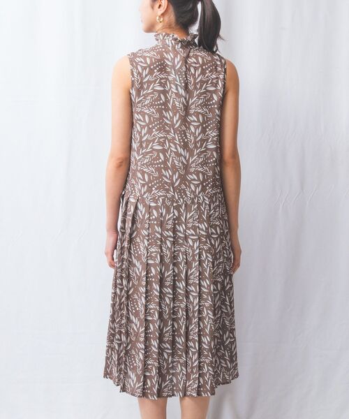 NARACAMICIE / ナラカミーチェ ロング・マキシ丈ワンピース | 【NARACAMICIE】リーフプリントプリーツワンピース | 詳細4