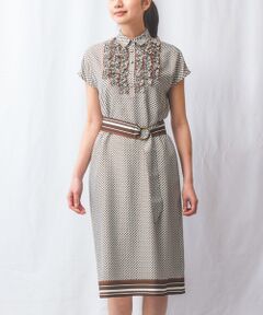 NARACAMICIE / ナラカミーチェ ロング・マキシ丈ワンピース | 【NARACAMICIE】幾何プリントフリルワンピース