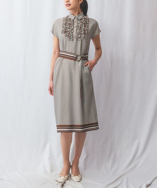 NARACAMICIE / ナラカミーチェ ロング・マキシ丈ワンピース | 【NARACAMICIE】幾何プリントフリルワンピース | 詳細13