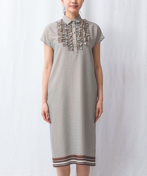 NARACAMICIE / ナラカミーチェ ロング・マキシ丈ワンピース | 【NARACAMICIE】幾何プリントフリルワンピース | 詳細2