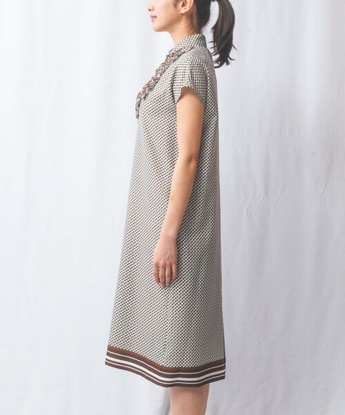 NARACAMICIE / ナラカミーチェ ロング・マキシ丈ワンピース | 【NARACAMICIE】幾何プリントフリルワンピース | 詳細3