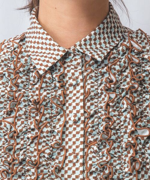 NARACAMICIE / ナラカミーチェ ロング・マキシ丈ワンピース | 【NARACAMICIE】幾何プリントフリルワンピース | 詳細5