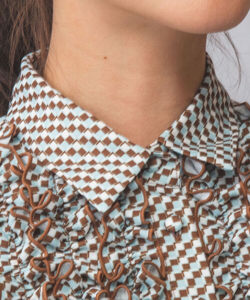 NARACAMICIE / ナラカミーチェ ロング・マキシ丈ワンピース | 【NARACAMICIE】幾何プリントフリルワンピース | 詳細6