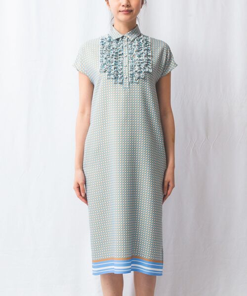 NARACAMICIE / ナラカミーチェ ロング・マキシ丈ワンピース | 【NARACAMICIE】幾何プリントフリルワンピース | 詳細14