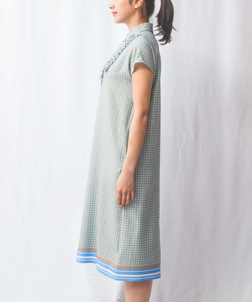 NARACAMICIE / ナラカミーチェ ロング・マキシ丈ワンピース | 【NARACAMICIE】幾何プリントフリルワンピース | 詳細15