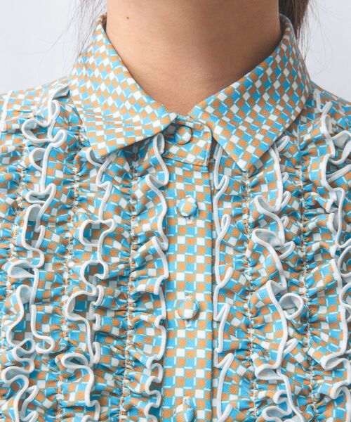 NARACAMICIE / ナラカミーチェ ロング・マキシ丈ワンピース | 【NARACAMICIE】幾何プリントフリルワンピース | 詳細18