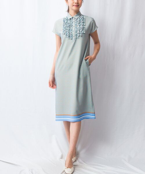 NARACAMICIE / ナラカミーチェ ロング・マキシ丈ワンピース | 【NARACAMICIE】幾何プリントフリルワンピース | 詳細25