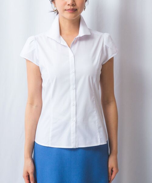 NARACAMICIE / ナラカミーチェ シャツ・ブラウス | 【NARACAMICIE】無地チューリップ袖半袖シャツ | 詳細1