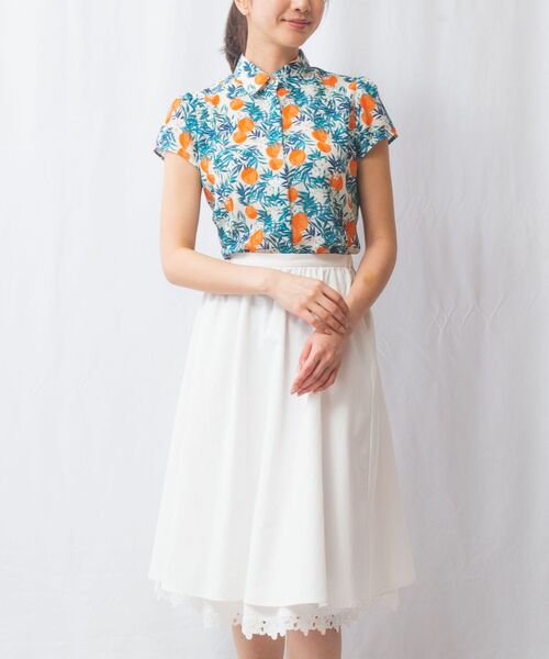 NARACAMICIE / ナラカミーチェ シャツ・ブラウス | 【NARACAMICIE】フルーツ柄シフォン半袖シャツ | 詳細11