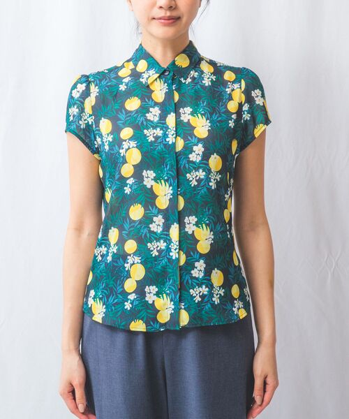 NARACAMICIE / ナラカミーチェ シャツ・ブラウス | 【NARACAMICIE】フルーツ柄シフォン半袖シャツ | 詳細12