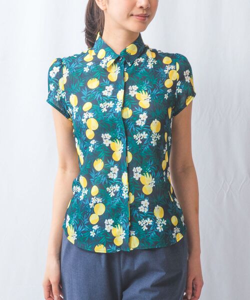 NARACAMICIE / ナラカミーチェ シャツ・ブラウス | 【NARACAMICIE】フルーツ柄シフォン半袖シャツ | 詳細15