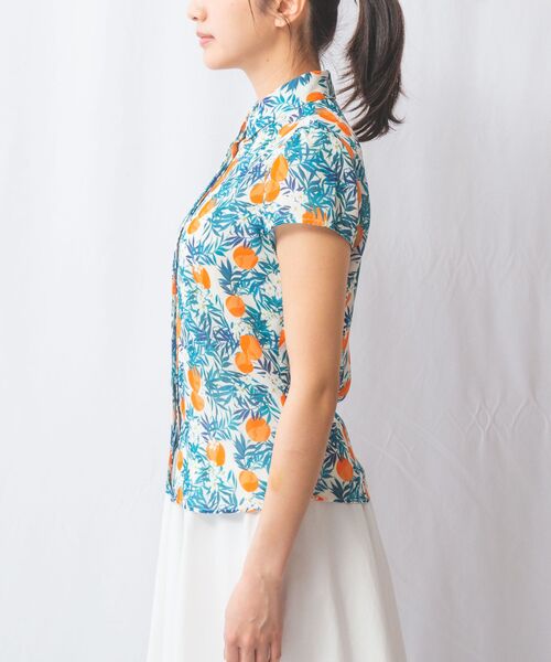 NARACAMICIE / ナラカミーチェ シャツ・ブラウス | 【NARACAMICIE】フルーツ柄シフォン半袖シャツ | 詳細2