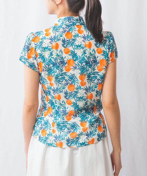 NARACAMICIE / ナラカミーチェ シャツ・ブラウス | 【NARACAMICIE】フルーツ柄シフォン半袖シャツ | 詳細3