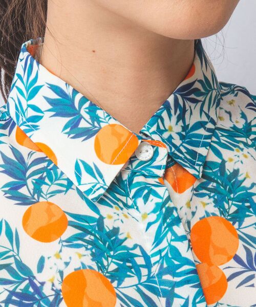 NARACAMICIE / ナラカミーチェ シャツ・ブラウス | 【NARACAMICIE】フルーツ柄シフォン半袖シャツ | 詳細5