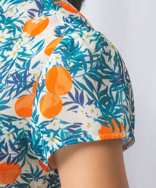 NARACAMICIE / ナラカミーチェ シャツ・ブラウス | 【NARACAMICIE】フルーツ柄シフォン半袖シャツ | 詳細7