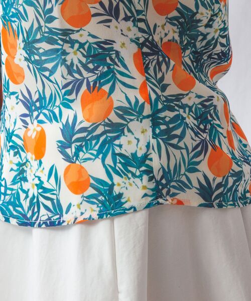 NARACAMICIE / ナラカミーチェ シャツ・ブラウス | 【NARACAMICIE】フルーツ柄シフォン半袖シャツ | 詳細8