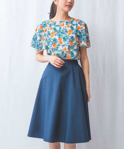 NARACAMICIE / ナラカミーチェ シャツ・ブラウス | 【NARACAMICIE】フルーツ柄シフォン半袖プルオーバー | 詳細11