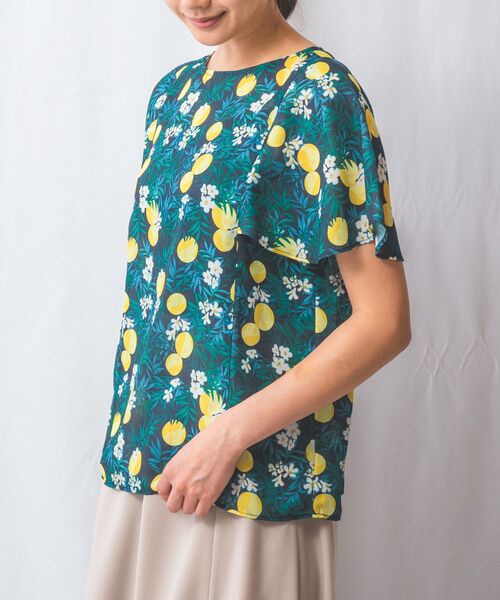 NARACAMICIE / ナラカミーチェ シャツ・ブラウス | 【NARACAMICIE】フルーツ柄シフォン半袖プルオーバー | 詳細12