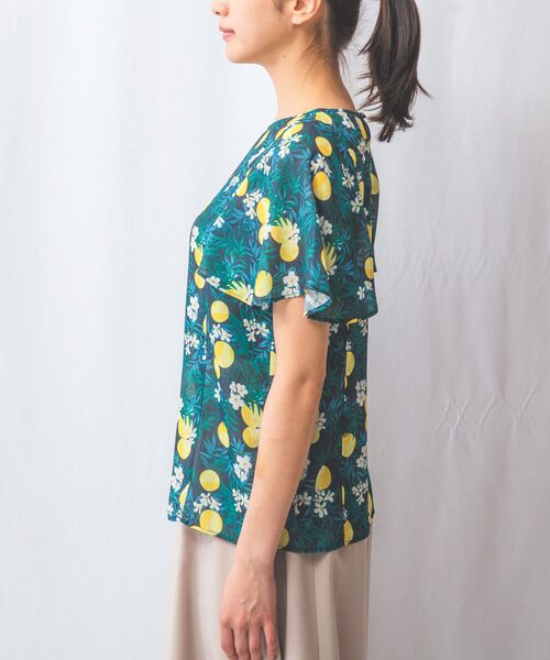 NARACAMICIE / ナラカミーチェ シャツ・ブラウス | 【NARACAMICIE】フルーツ柄シフォン半袖プルオーバー | 詳細14