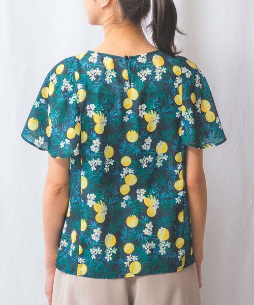 NARACAMICIE / ナラカミーチェ シャツ・ブラウス | 【NARACAMICIE】フルーツ柄シフォン半袖プルオーバー | 詳細15