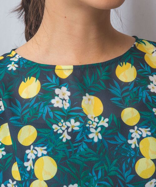 NARACAMICIE / ナラカミーチェ シャツ・ブラウス | 【NARACAMICIE】フルーツ柄シフォン半袖プルオーバー | 詳細16