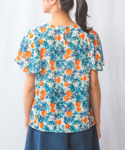 NARACAMICIE / ナラカミーチェ シャツ・ブラウス | 【NARACAMICIE】フルーツ柄シフォン半袖プルオーバー | 詳細4