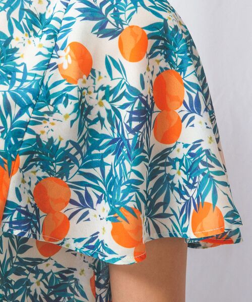 NARACAMICIE / ナラカミーチェ シャツ・ブラウス | 【NARACAMICIE】フルーツ柄シフォン半袖プルオーバー | 詳細8