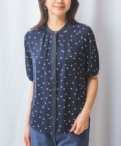 NARACAMICIE / ナラカミーチェ シャツ・ブラウス | 【NARACAMICIE】プリントブロード配色半袖ブラウス