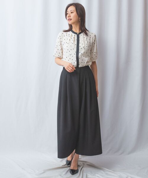 NARACAMICIE / ナラカミーチェ シャツ・ブラウス | 【NARACAMICIE】プリントブロード配色半袖ブラウス | 詳細10