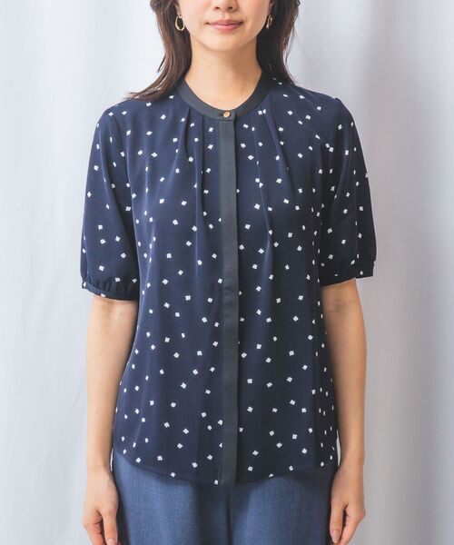 NARACAMICIE / ナラカミーチェ シャツ・ブラウス | 【NARACAMICIE】プリントブロード配色半袖ブラウス | 詳細11