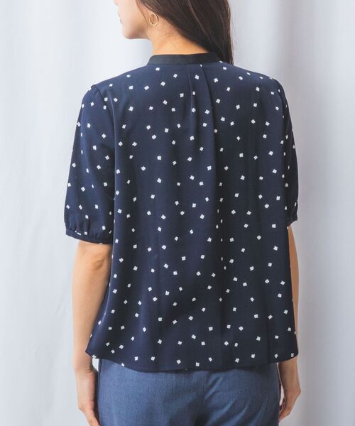 NARACAMICIE / ナラカミーチェ シャツ・ブラウス | 【NARACAMICIE】プリントブロード配色半袖ブラウス | 詳細13