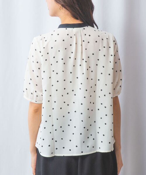 NARACAMICIE / ナラカミーチェ シャツ・ブラウス | 【NARACAMICIE】プリントブロード配色半袖ブラウス | 詳細3